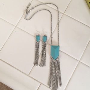 Turquoise necklace and earrings